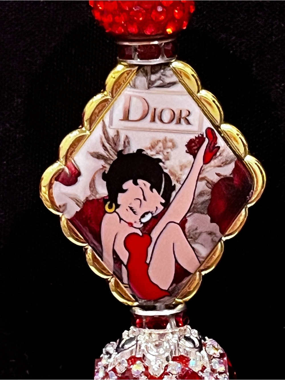 Betty Boop Red rhinestone Beaded focal fancy pen - Picture 2 of 8